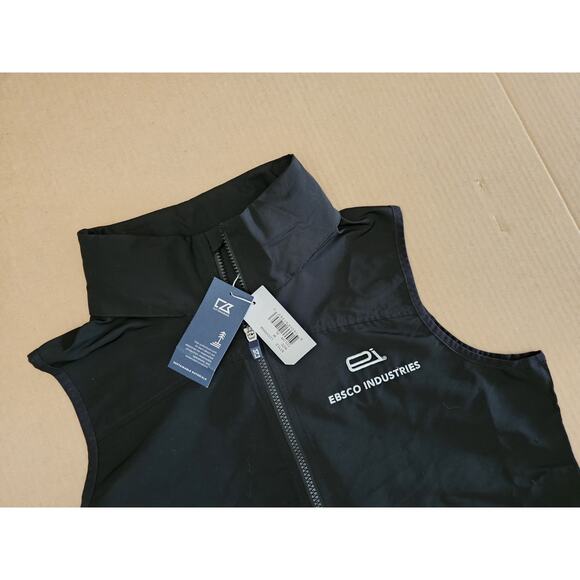 Cutter & Buck Charter Eco Vest Full-Zip Men’s Vest Size Medium Black (Logo) - Picture 3 of 14